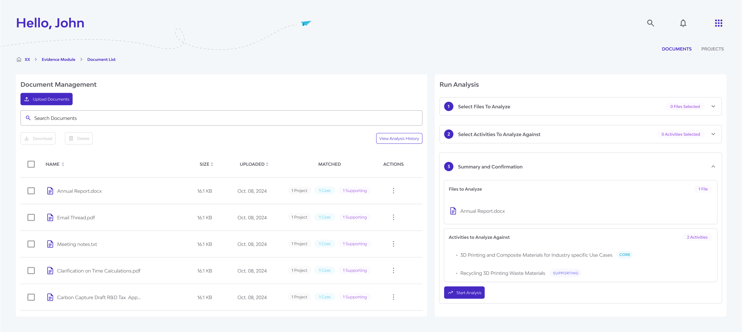 Document File manager initial design